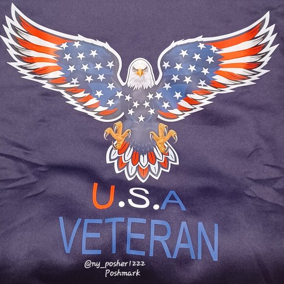 American Flag/Eagle U.S.A Veteran Pullover Fleece Hoodie M/L π΄βͺπ΅ - Picture 4 of 7